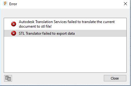 autodesk translation services failed stl